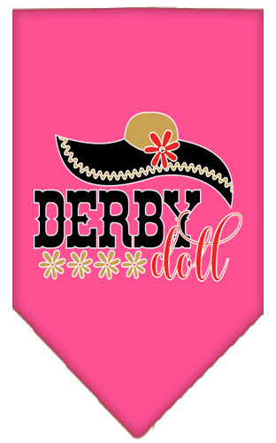 Derby Doll Screen Print Bandana Bright Pink Large